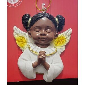 African American Angel Girl Ornament 3.5in